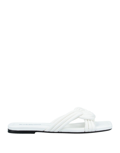 Shop Baldinini Woman Sandals White Size 8 Textile Fibers