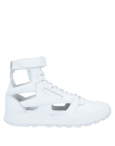Shop Maison Margiela X Reebok Man Sneakers White Size 9 Soft Leather, Textile Fibers