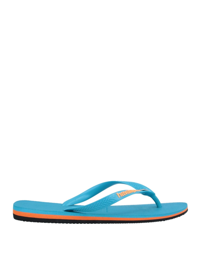 Shop Havaianas Man Thong Sandal Azure Size 13 Rubber In Blue