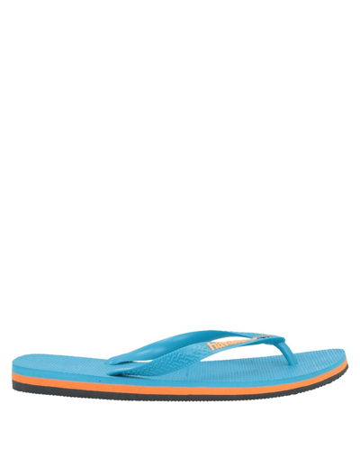 Shop Havaianas Woman Thong Sandal Azure Size 6 Rubber In Blue