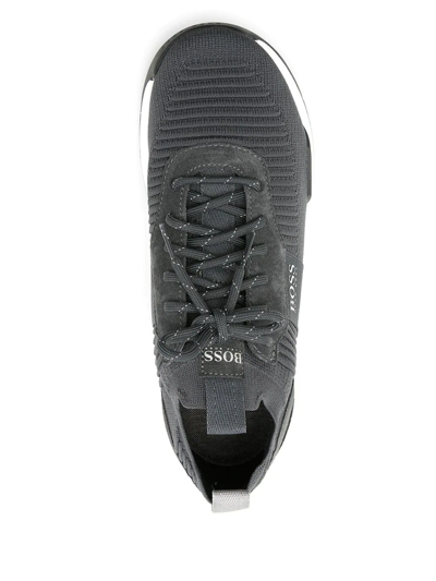 Shop Hugo Boss Titanium Low-top Sneakers In Grey