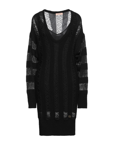 Shop Twinset Woman Mini Dress Black Size S Viscose, Acrylic, Wool, Alpaca Wool, Polyester
