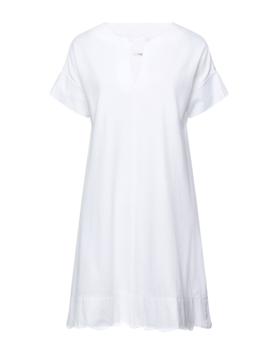 Shop Kangra Cashmere Kangra Woman Short Dress White Size 6 Cotton, Elastane