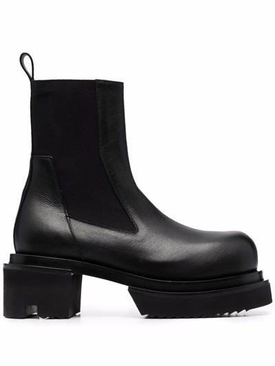 Shop Rick Owens Beatle Ballast Leather Boots In Black