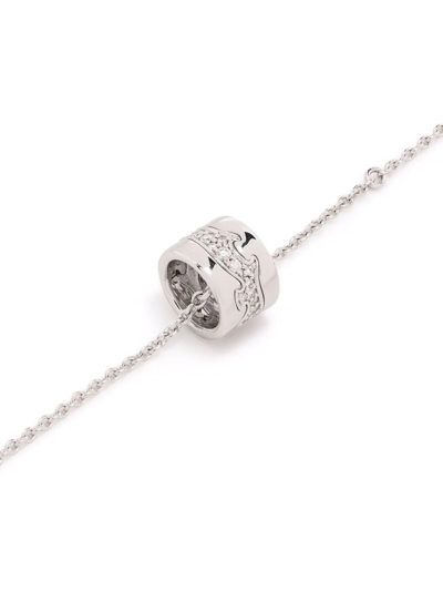 Shop Georg Jensen 18kt White Gold Fusion Diamond Charm Bracelet In Silver