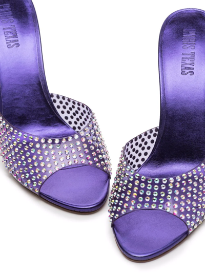 Paris Texas Holly Penelope Crystal Mule Sandals In Violett