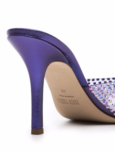 Paris Texas Holly Penelope Crystal Mule Sandals In Violett