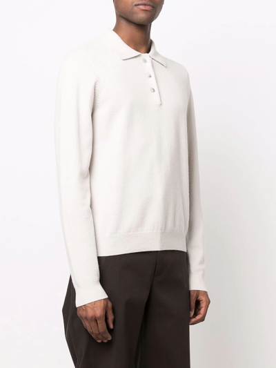 Shop Extreme Cashmere Polo-collar Cashmere-blend Jumper In Grey