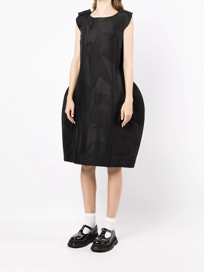 Shop Comme Des Garçons Embossed-pattern Structured Dress In Black