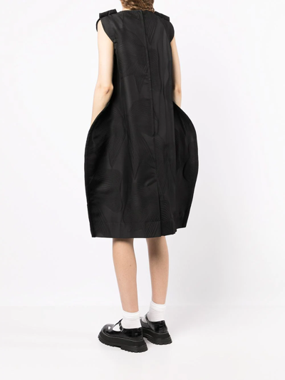 Shop Comme Des Garçons Embossed-pattern Structured Dress In Black