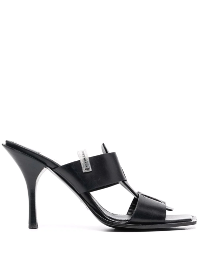 Shop Premiata Double-strap Leather Sandals In Black