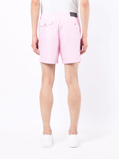 Shop Polo Ralph Lauren Embroidered-logo Bermuda Shorts In Rosa
