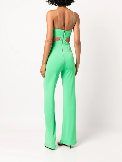 Shop Alice And Olivia Havana Front-bow Jumpsuit In Grün