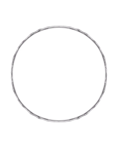 Dower & Hall 4mm Hammered Silver Nomad Bangle In Silber