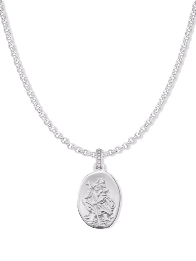 Shop Dower & Hall Chain-link Pendant Necklace In Silver