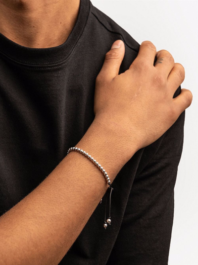 Dower & Hall Black Misanga Silver Bracelet In Silber