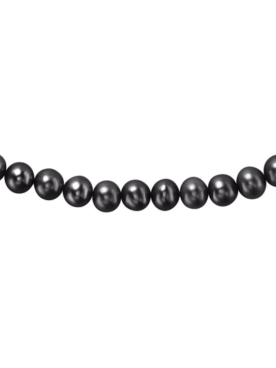 Dower & Hall Medium Black Freshwater Pearl Necklace In Silber