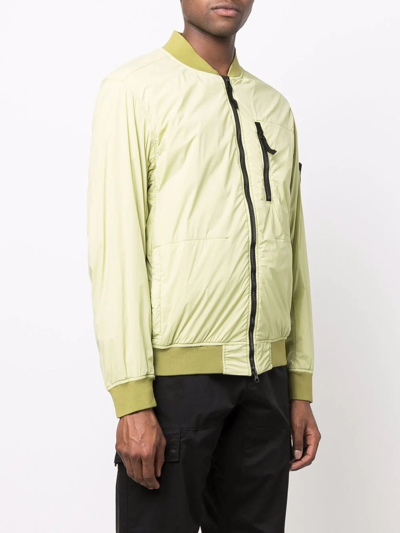 Stone Island Compass-patch Zip-up Jacket In Grün