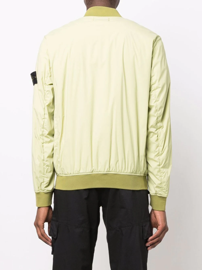 Stone Island Compass-patch Zip-up Jacket In Grün