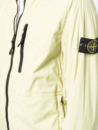 Shop Stone Island Compass-patch Zip-up Jacket In Grün