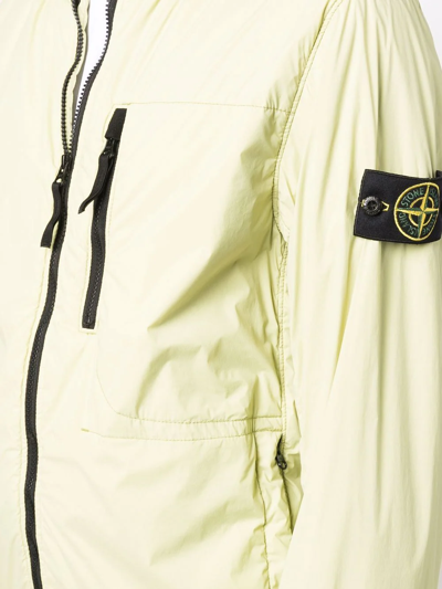 Stone Island Compass-patch Zip-up Jacket In Grün