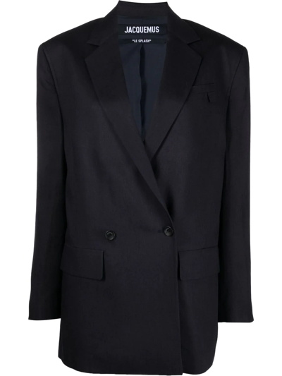 Shop Jacquemus Double-breasted Blazer In Blau