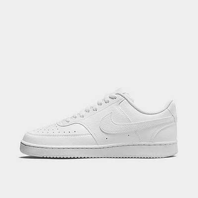 Shop Nike Women's Court Vision Low Next Nature Casual Shoes In White/white/white