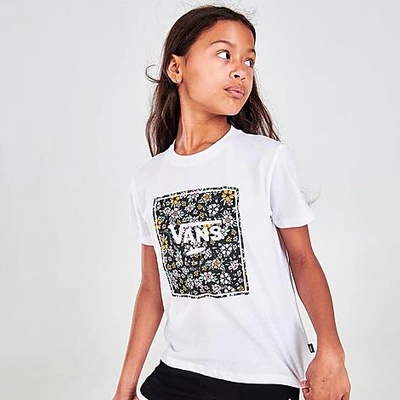 Vans Kids' Girls' Print Box Logo T-shirt In White | ModeSens