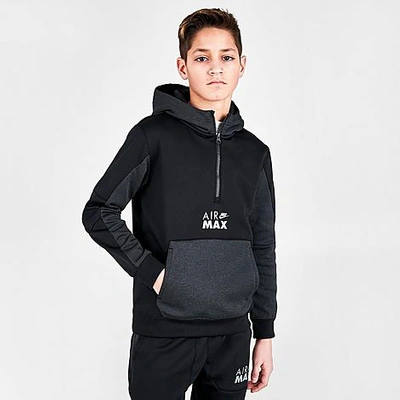 Nike Kids' Boys' Sportswear Air Max Therma-fit Half-zip Fleece Hoodie In  Black/black | ModeSens