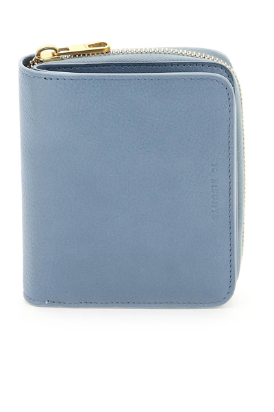 Shop Il Bisonte Grained Leather Wallet In Light Blue