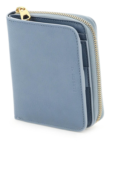 Shop Il Bisonte Grained Leather Wallet In Light Blue
