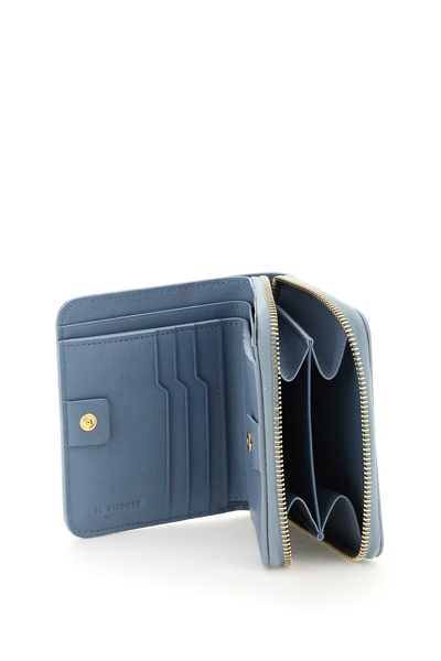 Shop Il Bisonte Grained Leather Wallet In Light Blue