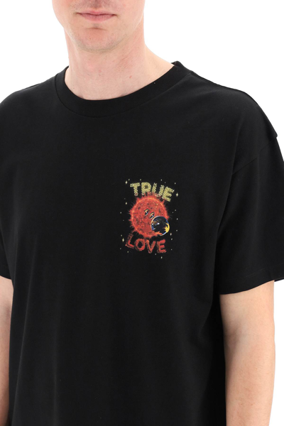 Shop Sky High Farm True Love T-shirt In Black,red