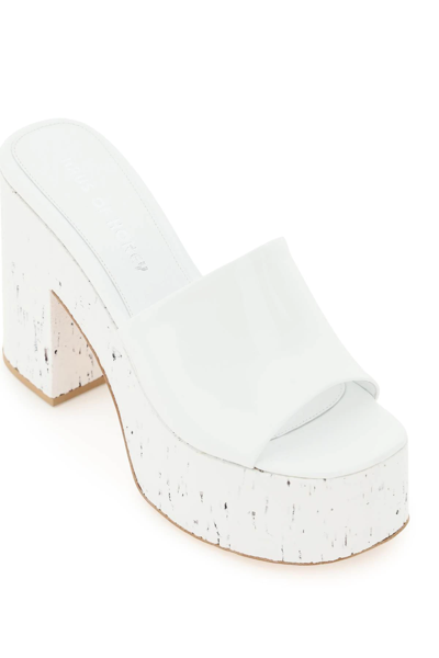 Shop Haus Of Honey Patent Leather Lacquer Doll Blanca Mules In White