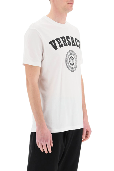 Shop Versace Medusa T-shirt In White,black