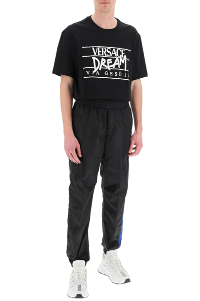 Shop Versace Dream Logo T-shirt In Black,white