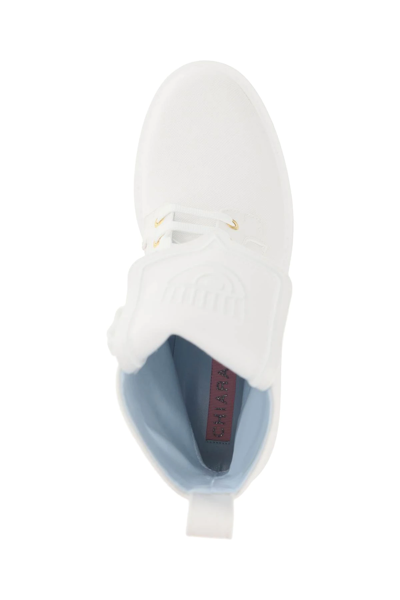 Shop Chiara Ferragni Denim Lace-up Ankle Boots In White