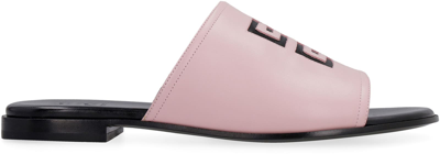 Shop Givenchy 4g Leather Flat Sandals In Pink