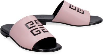 Shop Givenchy 4g Leather Flat Sandals In Pink