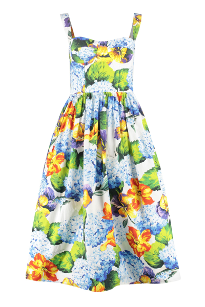 Shop Dolce & Gabbana One-shoulder Gown In Multicolor