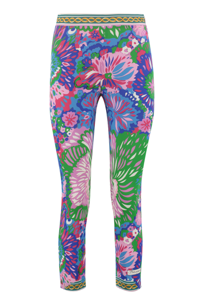 Shop Dolce & Gabbana Printed Silk-blend Leggings In Multicolor