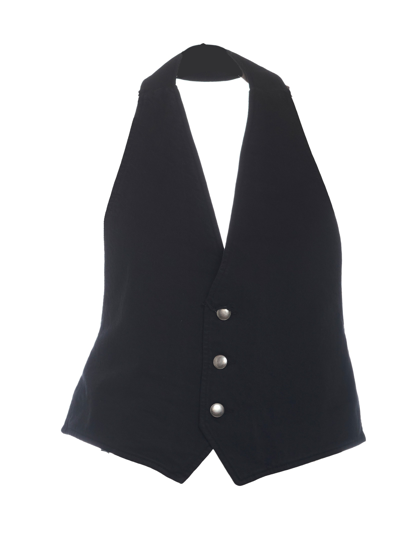 Shop Ann Demeulemeester Monique Micro Open Back Waistcoat In Black