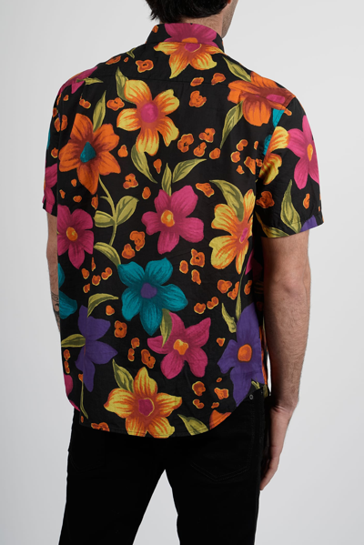 Shop Saint Laurent Floral Print Shirt In Black