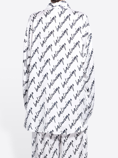 Shop Balenciaga New Scribble Shirt In White