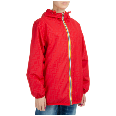 Shop Fendi K-way Waterproof Jacket In Rosso