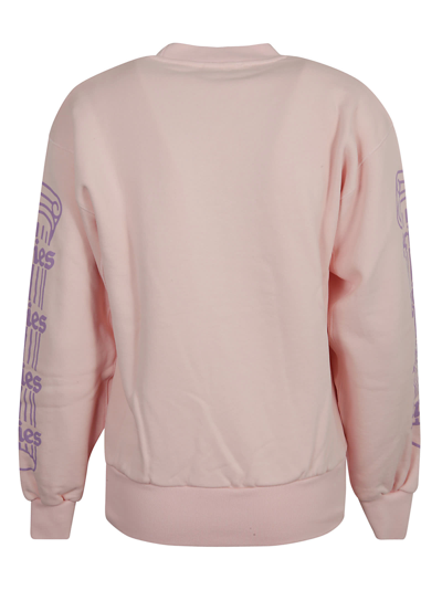 Shop Aries Logo Print Sweatshirt In Pink