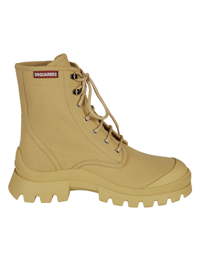 Shop Dsquared2 Tank Combat Boots In Biscuit