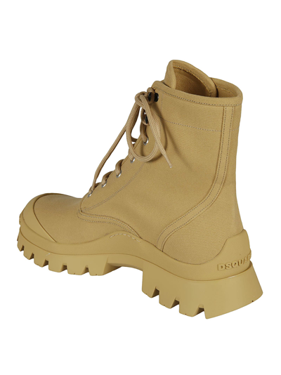 Shop Dsquared2 Tank Combat Boots In Biscuit