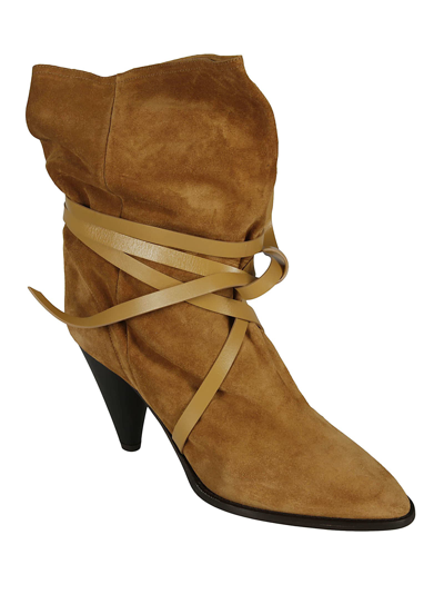 Shop Isabel Marant Velvet Summer Boots In Terracotta