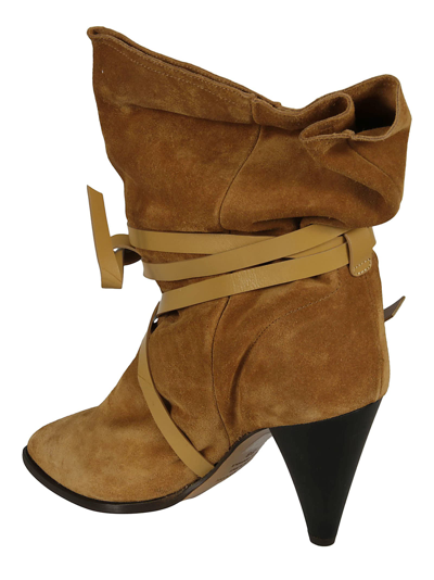 Shop Isabel Marant Velvet Summer Boots In Terracotta